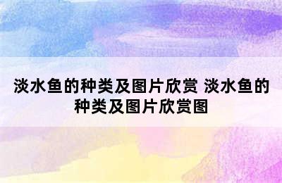 淡水鱼的种类及图片欣赏 淡水鱼的种类及图片欣赏图